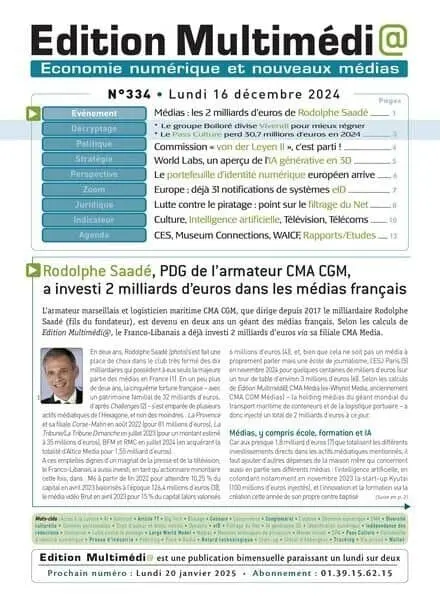 Edition Multimedia – 16 Decembre 2024