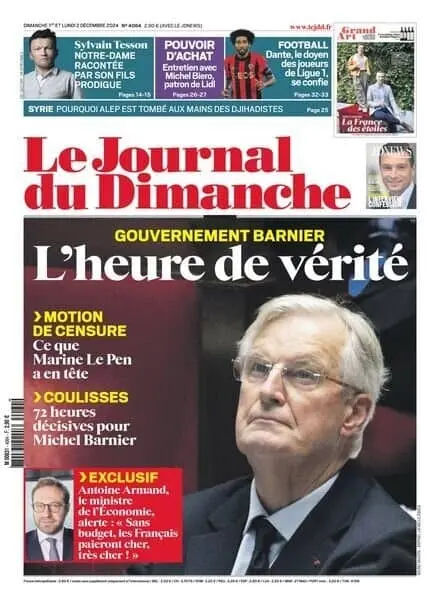 Le Journal du dimanche – 2 Decembre 2024